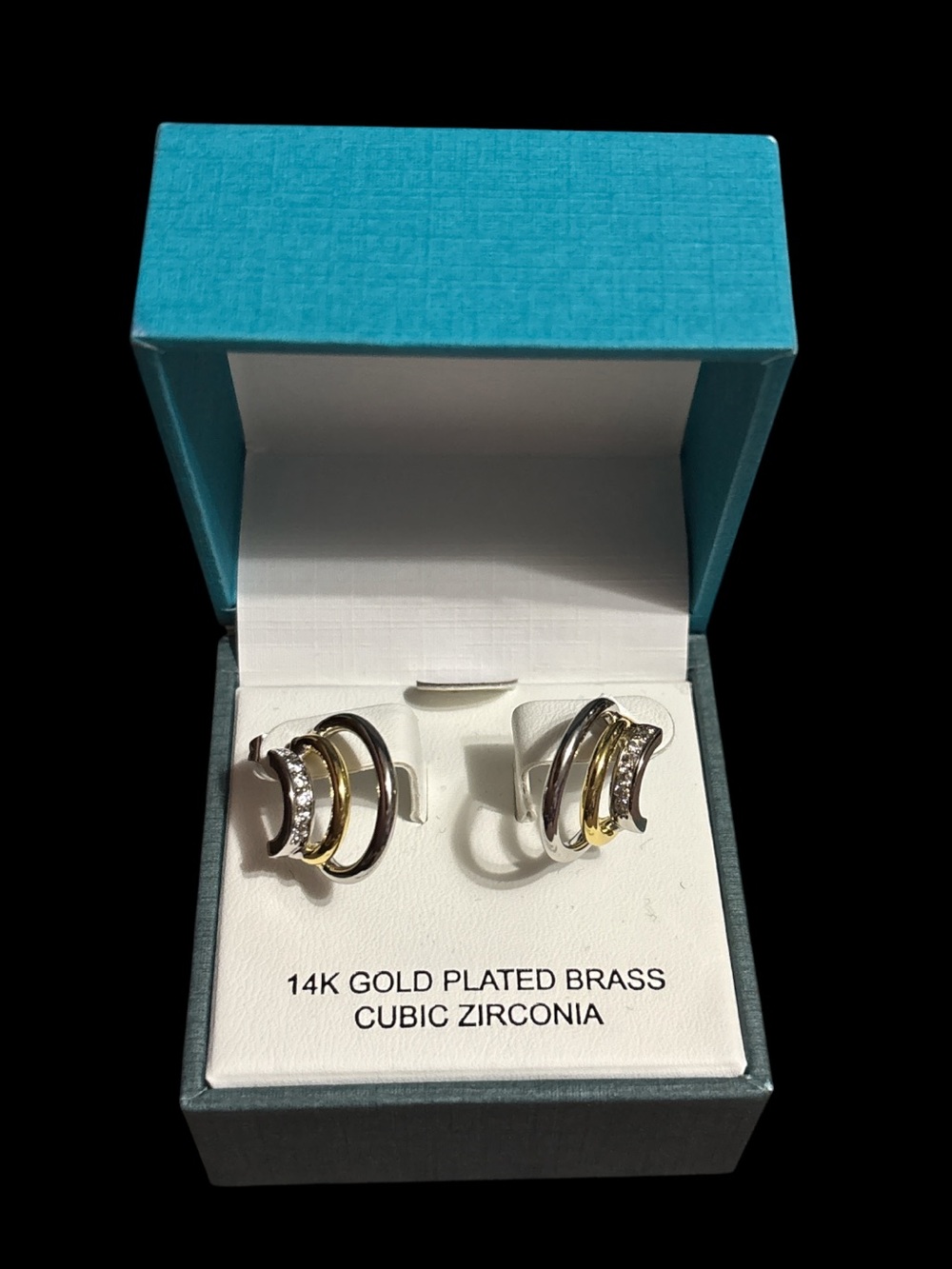Jason Wu Two-Tone Gold and Silver Hoop Earrings with Cubic Zirconia